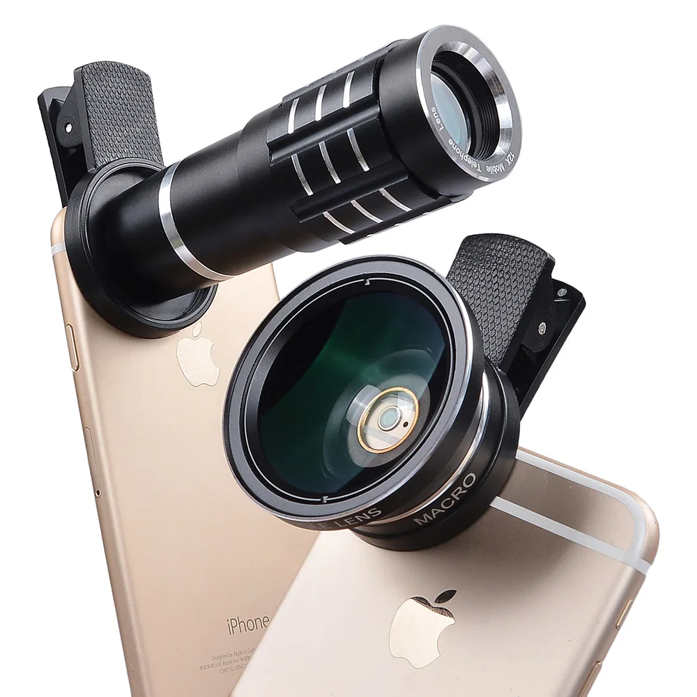 Смартфон lente para celular 12x телескоп телефото широкоугольный Макросъемка объектив