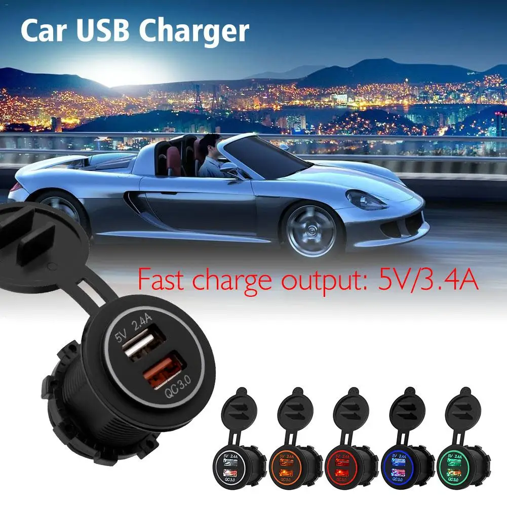 Автомобильное зарядное устройство с двумя USB портами и 2 портами|Зажигалка| |
