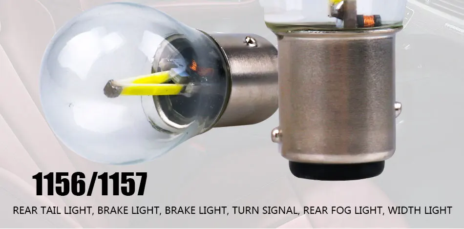Hlxg 1156 BA15S 1157 BAY15D Автомобильный светодиодный светильник с нитью накаливания, поворотная сигнальная лампа заднего хода, 12 В постоянного тока, белый, желтый, красный T10-048