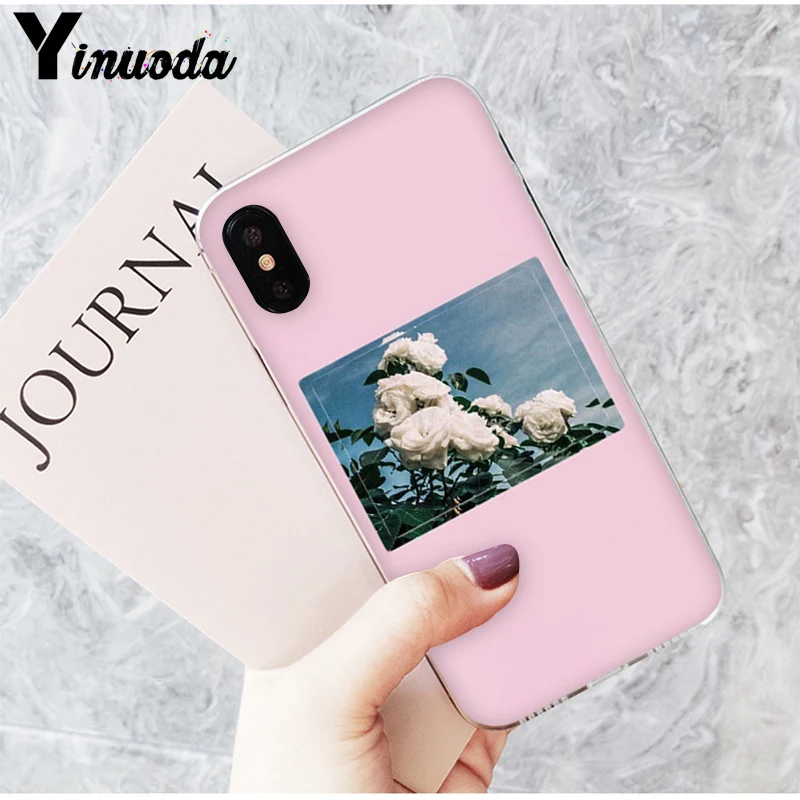 Yinuoda эстетический рисунок цветочный принт мягкий чехол для телефона iPhone 8 7 6 6S Plus X