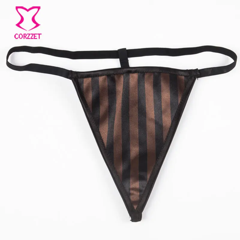 Корсетный корсет под грудью винтажный Коричневый из парчи в полоску со стальными