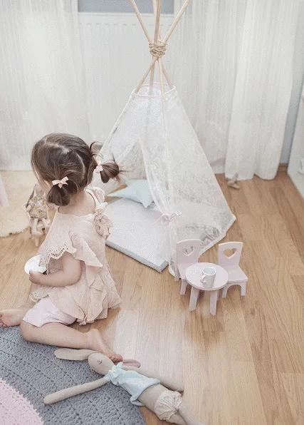 Девочка Лето Сладкий Розовый Блузки Оборками и кружевами Одежды Хлопок лен