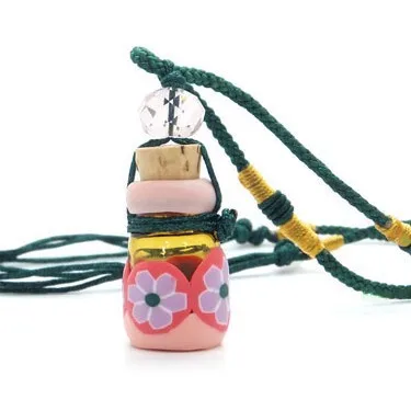 

Fashion Flower Glass Pefume Bottle Pendant Necklace Accessories Essential Oil Vials Pendant Jewelry 10pcs/lot DC647