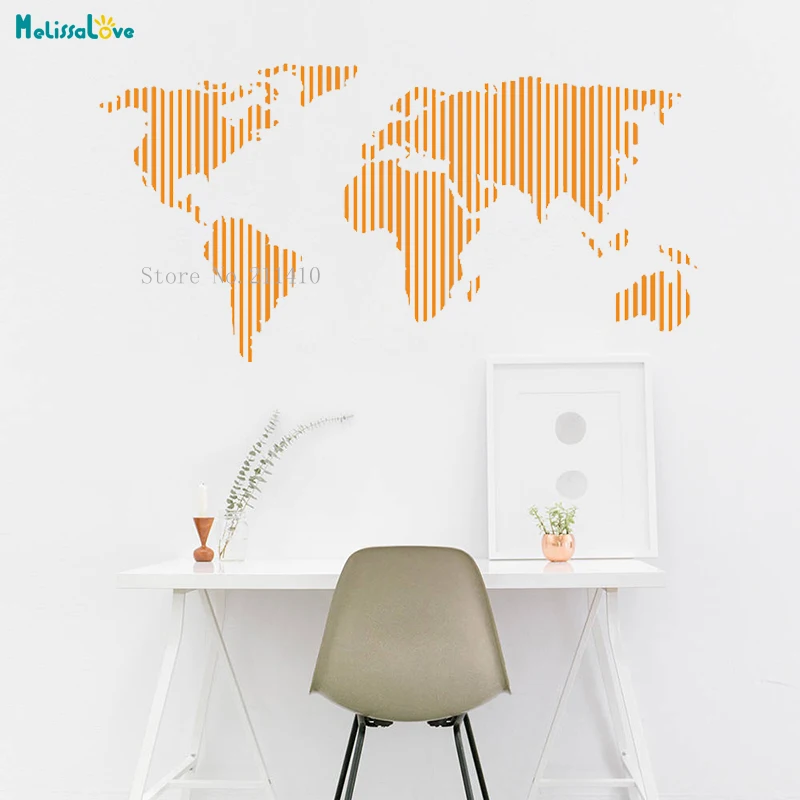 

Вертикальная линия карта мира виниловая настенная наклейка глянцевые минималистичные художественные наклейки крутой Декор Гостиная съемные крутые фрески YT817