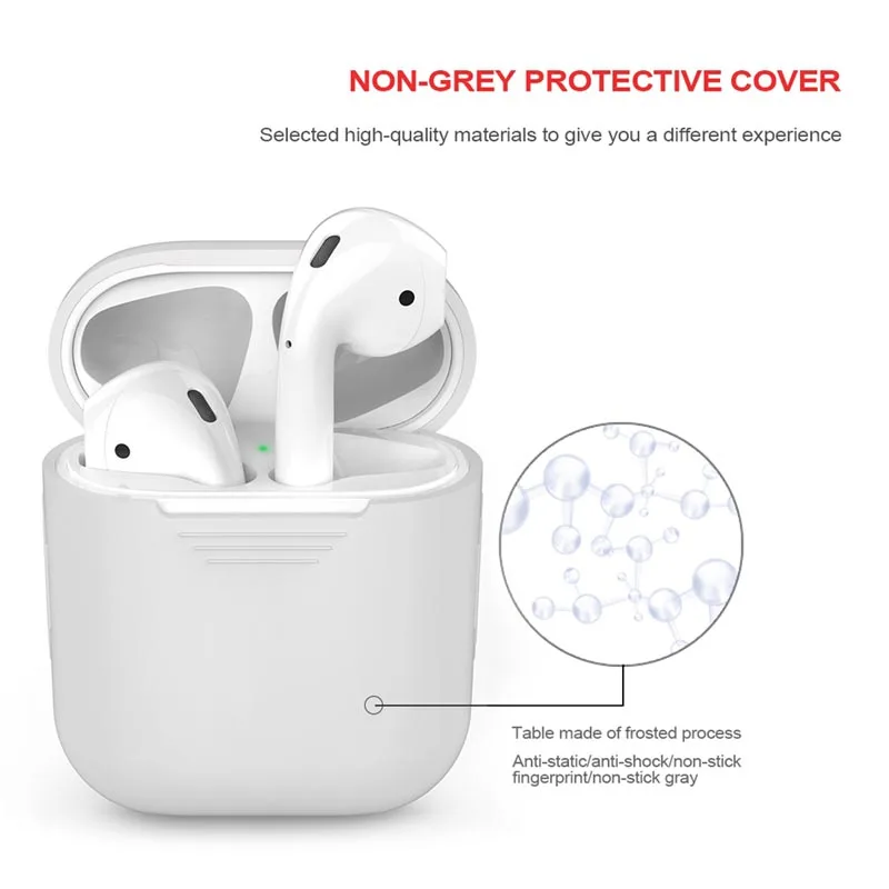 Мягкий силиконовый чехол для Airpods ультратонкий ударопрочный водонепроницаемый