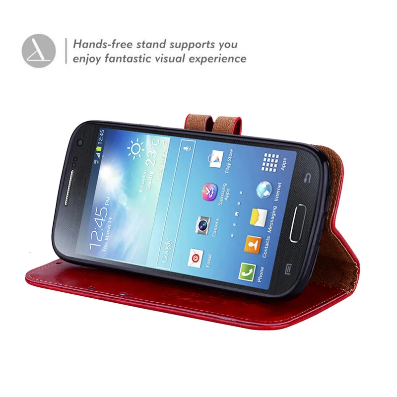 Кожаный чехол книжка с бумажником для Samsung Galaxy S4 i9500 Mini i9190 чехлы телефонов GT i9192