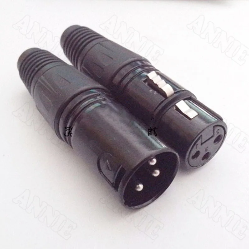 25 пар/лот 3 Pin XLR штекер черная розетка/Микрофон Разъем Cannon Jack | Обустройство дома