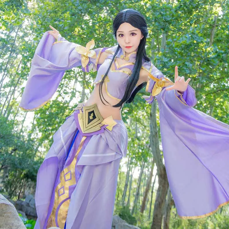 VEVEFHUANG популярная игра King of Glory Косплэй костюм Луна Zixia Фея древности топ + платье