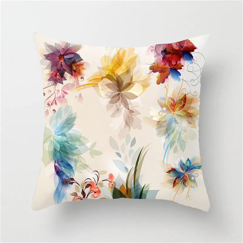 

Fuwatacchi Flower Printed Cushion Cover Rose Leaf Pillow Cover for Home Decor Cafe Car Sofa Bed Decoration Pillowcases