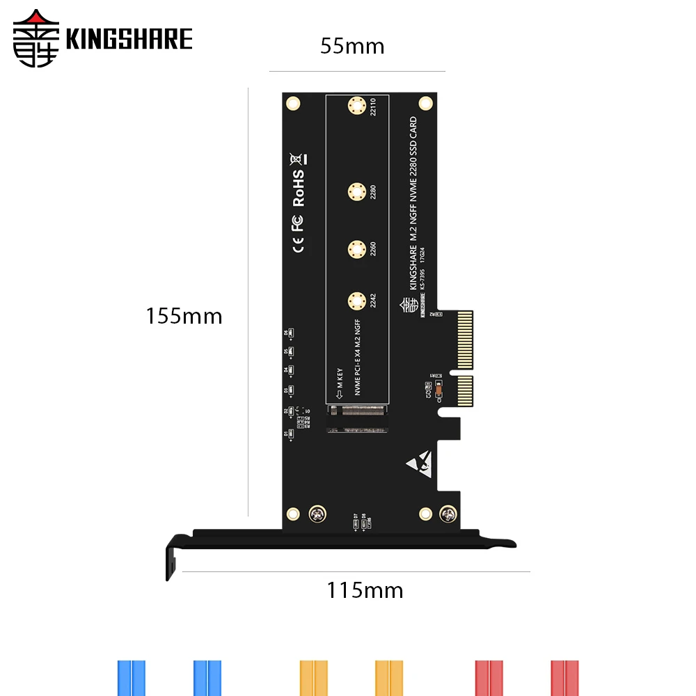 KINGSHARE ssd m2 NVMe SSD PCIe 3 0x4 адаптер карт расширения pcie M2 riser card KS NVX403|Платы расширения| |