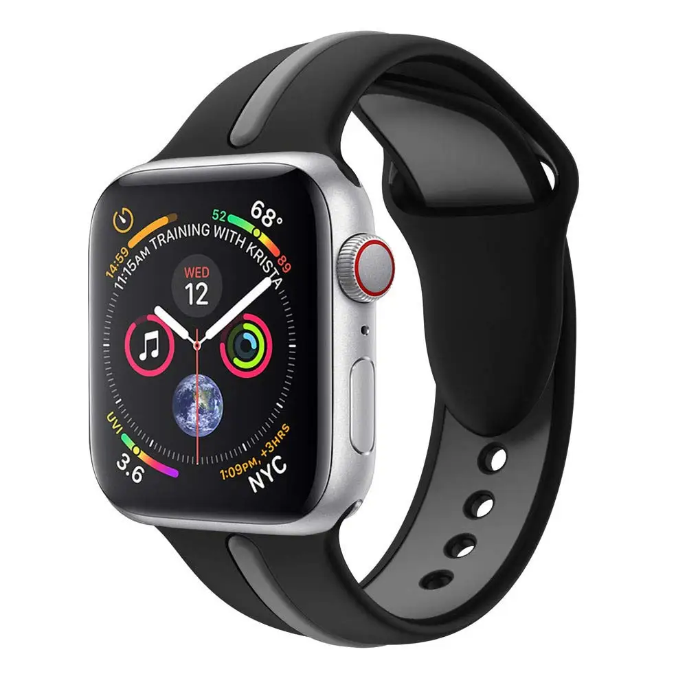 Фото Ремешок спортивный для Apple Watch Band Series 4/3/2/1 42 мм 38 сменный силиконовый гелевый Ремешок спортивный для Apple Watch Band Series 4/3/2/1 42 мм 38 сменный силиконовый гелевый