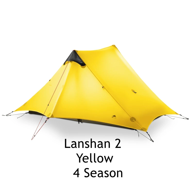 Yellow 2P 4 season 3F UL GEAR LanShan 2 человек наружная Сверхлегкая палатка для кемпинга 3 сезона профессиональная 15D Silnylon Бесшумная палатка - Цвет: Yellow 2P 4 season
