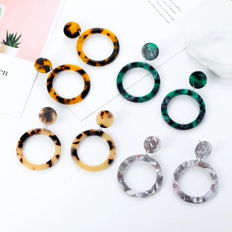 Винтажные коричневые серьги-подвески с леопардовым принтом для женщин богемные