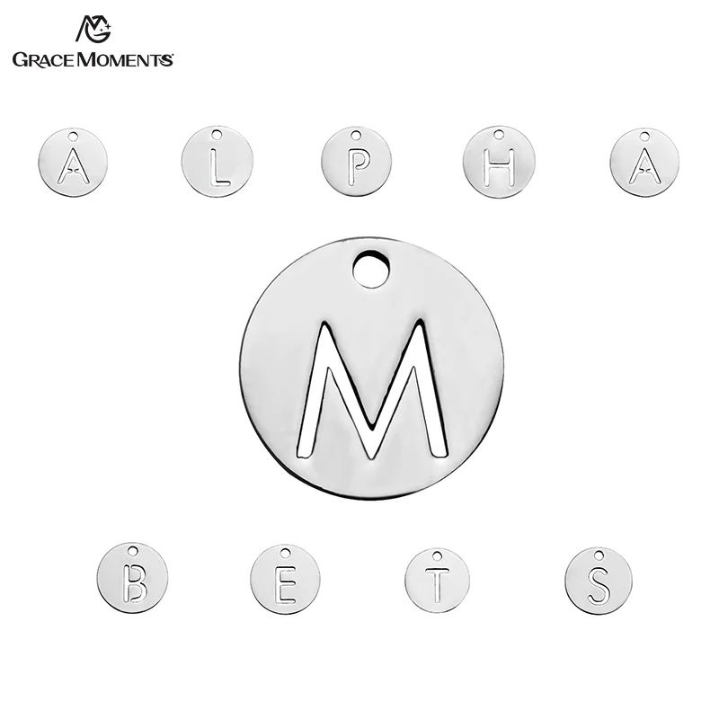Подвеска из нержавеющей стали 316L с алфавитом 26 шт.|accessory charm|initial charmscharm charm |