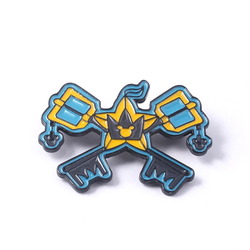 Посеребренный RJ Kingdom Hearts Paopu фруктовые Броши Sora Keyblade of Memories эмалированные булавки для женщин Мужская булавка для лацкана рубашка сумки значок детские подарки - Окраска металла: Посеребренный
