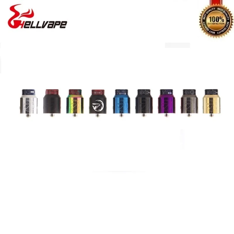 Оригинал Hellvape Rebirth 24 мм RDA Vape бак 810 капельный наконечник одна катушка сборка для