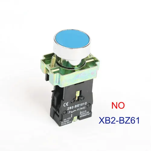 XB2-BZ42 BZ21 BZ51 BZ61 bz31самоблокирующийся плоский кнопочный переключатель NO/NC 22 мм - Цвет: XB2-BZ61