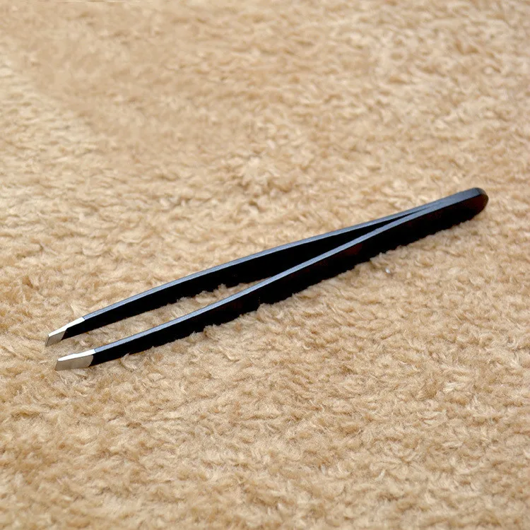 2018 New Stainless Steel Black Eyebrow Tweezers Face Hair Removal Eye Brow Trimmer Eyelash Clip Cosmetic Beauty Makeup Tools | Красота и
