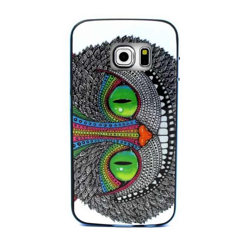 For Coque Samsung Galaxy S6 Edge Case Silicon + Plastic Frame Cover Cute Owl Phone Accessories |