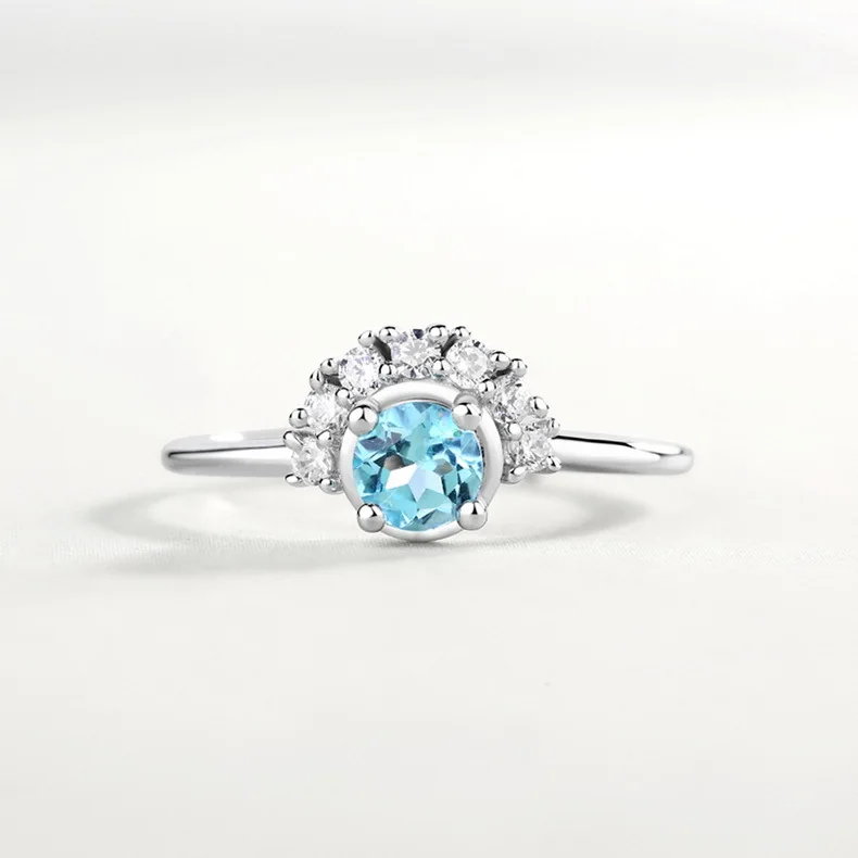 LOZRUNVE original 2018 brand 925 sterling silver jewelry fashion sector blue shine zirconia elegant finger ring women wholesale | Украшения