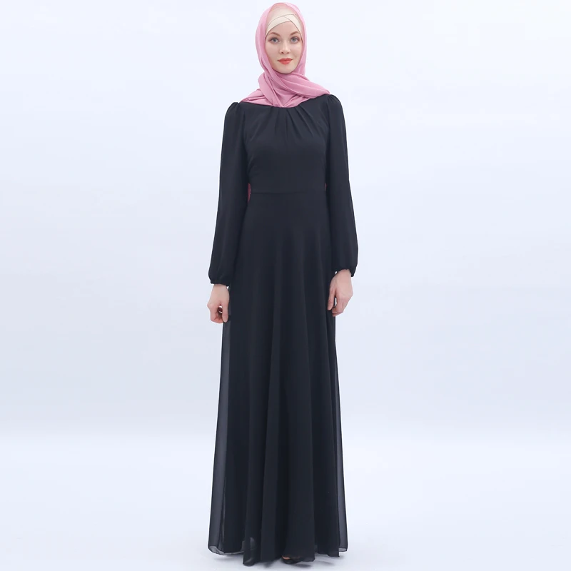 Шифоновые платья Abaya Дубай пакистанский хиджаб мусульманское платье Женский