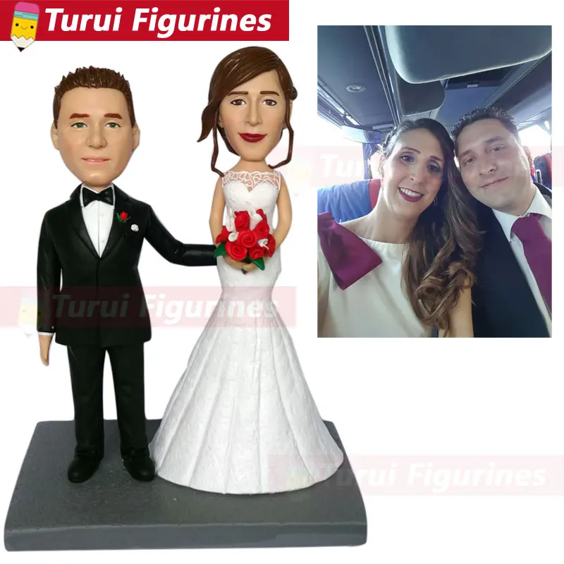 Bobblehead заказной китайский художник на заказ свадебный торт Топпер от невесты и