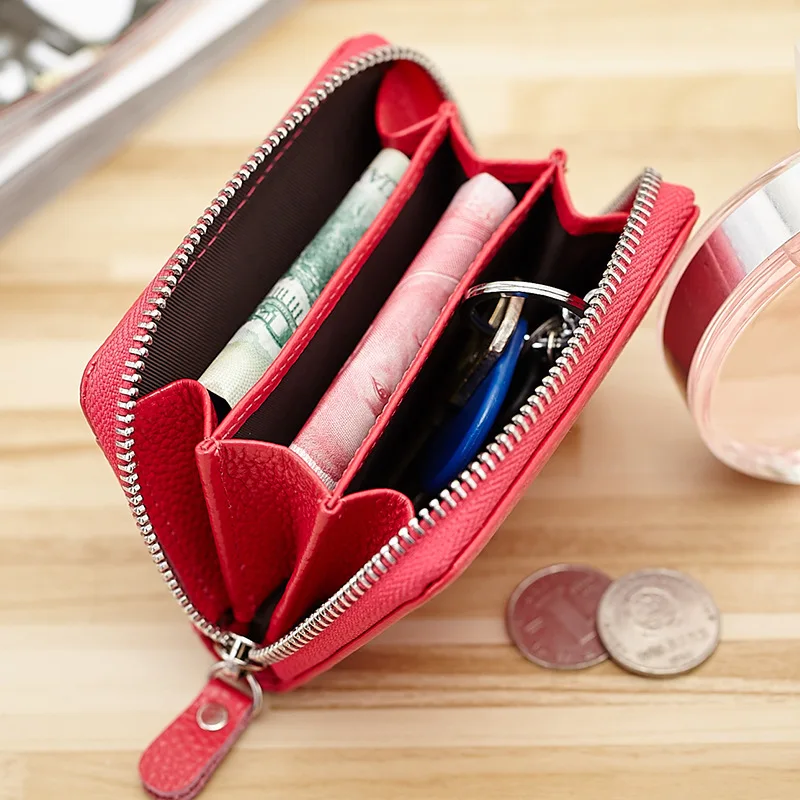 Женский кожаный кошелек для монет из коровьей кожи многофункциональный женский