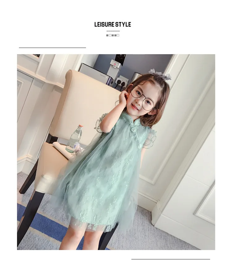 

Детское платье-Ципао с цветочным принтом, модное платье для девочек, подарок на Новый год, детская одежда, детские платья, одежда для девочек...