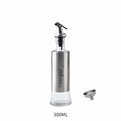 Vinegar LMETJMA 300 мл диспенсер оливкового масла бутылка с воронкой из нержавеющей стали масло Pourer дозирующие бутылки масло уксус соус бутылка - Цвет: Vinegar