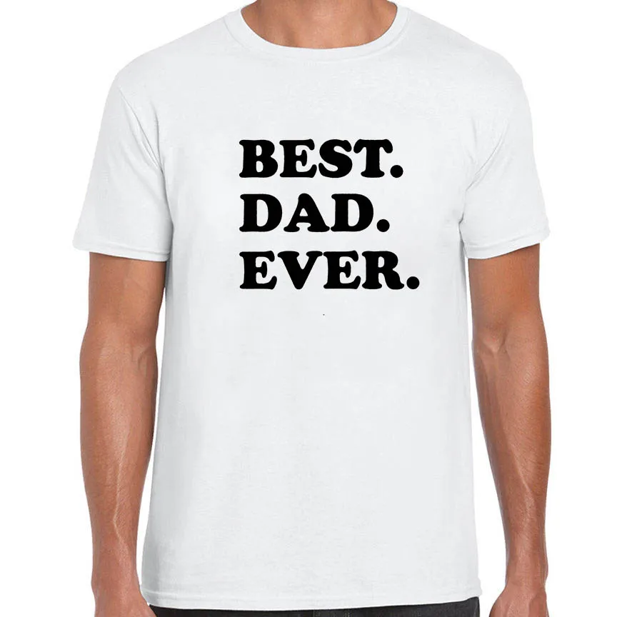 Футболка BEST DAD EVER мужская с надписью повседневная смешная рубашка для мужчин топ