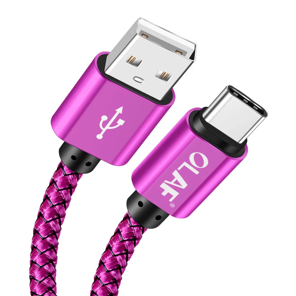 Purple Олаф usb type C кабель для huawei mate 20 Pro FastCharge USB C Быстрая зарядка USB зарядное устройство кабель для samsung Galaxy S9 S8 Plus - Цвет: Purple