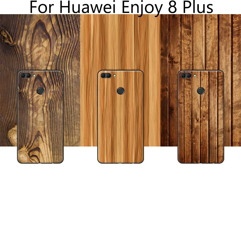 Чехлы с текстурой древесины для Huawei Enjoy 8 Plus мягкая задняя крышка Enjoy8 оболочка