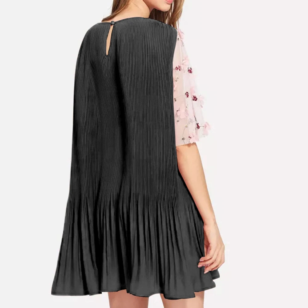 Женское платье женские пляжные Летние Плиссированные Мини-модные вечерние