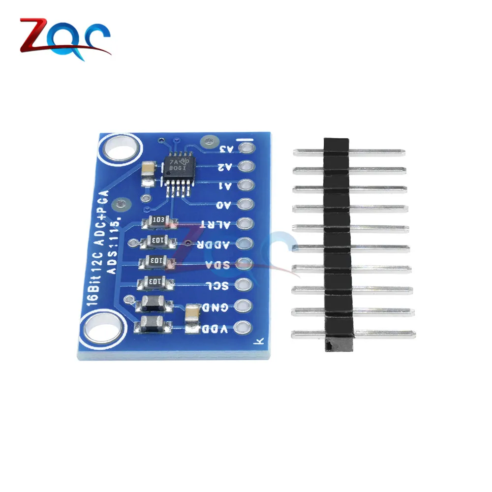 Модуль ADC 16 бит I2C ADS1115 ультра-компактный 16-точный 4-канальный с усилителем Pro Gain для