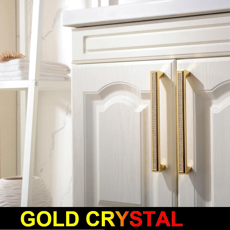 192 мм модная Роскошная Мебельная ручка ящик K9 Crystal Villadom Серебряный Золотой
