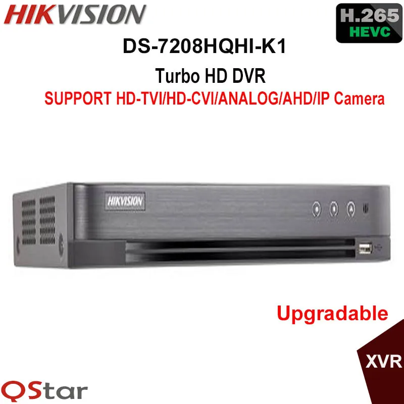 Hikvision H.265 Turbo HD DVR DS 7208HQHI K1 заменить F1/N Поддержка HDTVI/HDCVI/AHD/аналоговый/IP камера до 3MP