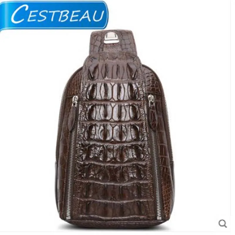Cestbeau (Таиланд) крокодиловая нагрудная сумка Повседневная через плечо кожаная