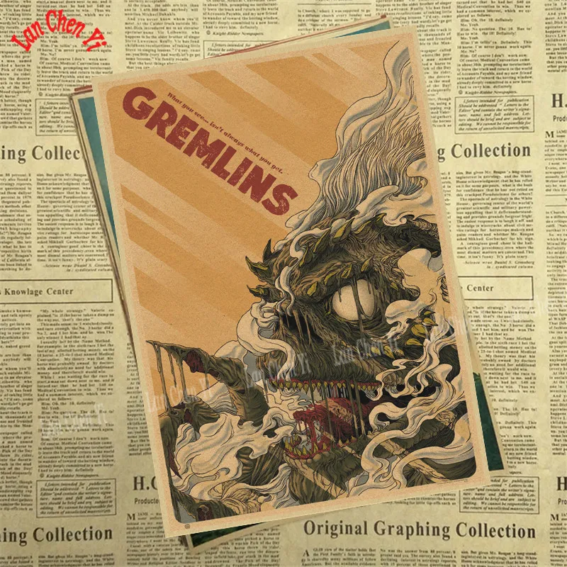 Gremlins Фэнтези фильм ужасов крафт бумага Плакат кафе высокое качество печати рисунок ядро декоративная живопись