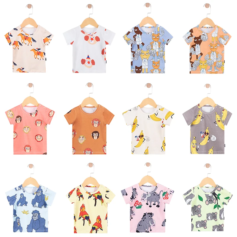 

TinyPeople 2020 new fashion baby t-shirt Boys summer clothes Cotton cartoon print Girls cute short sleeve coat kid clothes gift