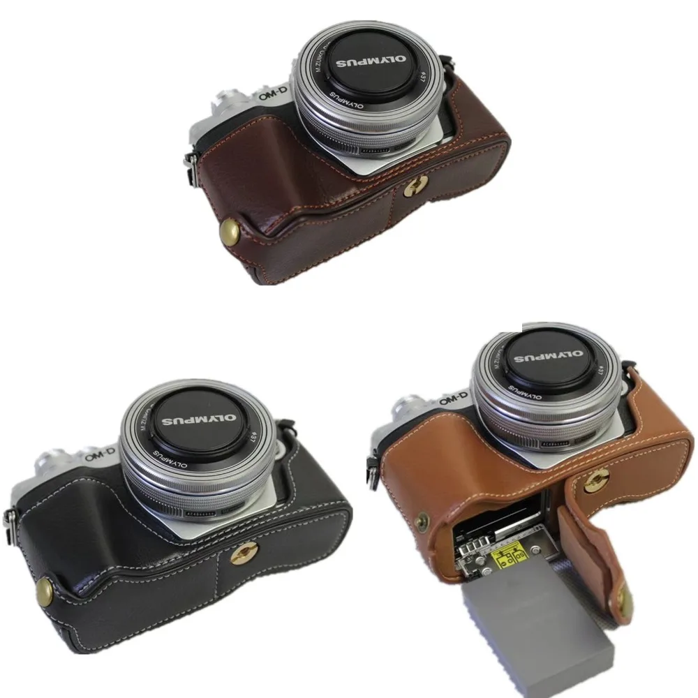Чехол из натуральной кожи с отверстием для аккумулятора Olympus OM D Mark II EM10III EM10 III|olympus