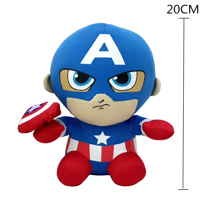 20 см disney Marvel Мстители мягкие животные плюшевые куклы игрушки Аниме Человек-паук Халк Железный человек Капитан Америка мультфильм кукла ребенок подарок