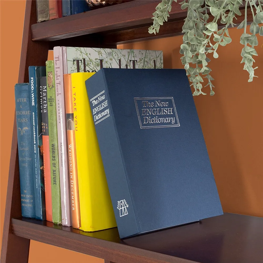 Lock Box с ключом утечки Книга Безопасный Портативный Сейф английский словарь
