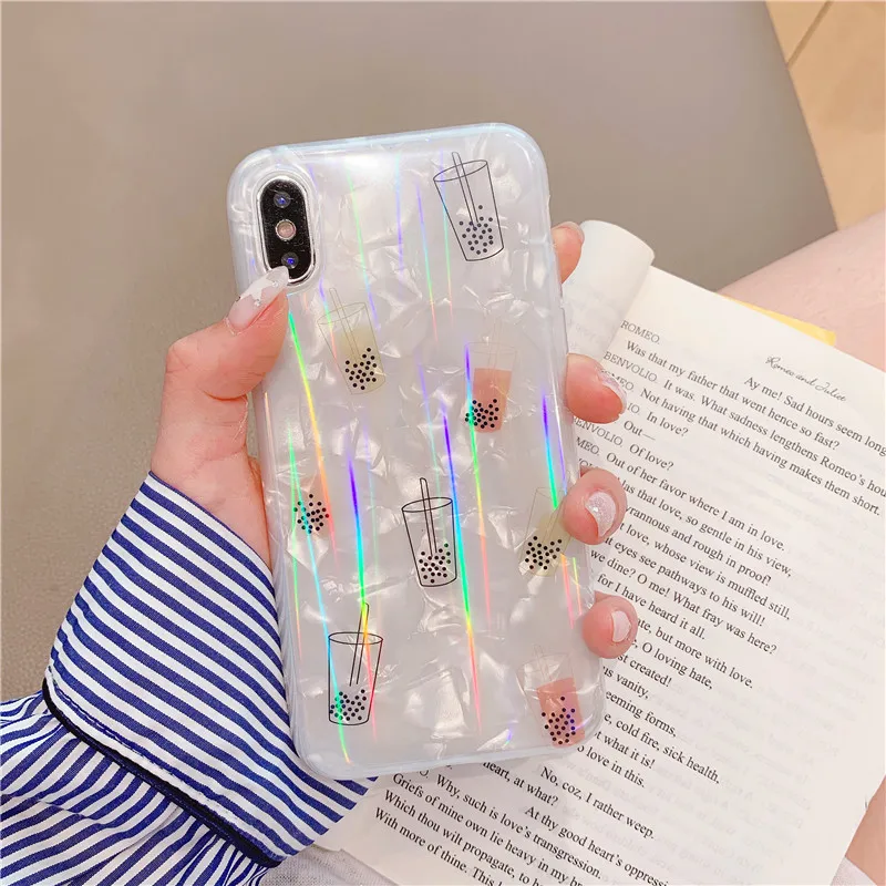 Мягкий чехол для Funny Pearl milk tea xs max apple X мобильного телефона iphone 8 7plus 6s 6 XR