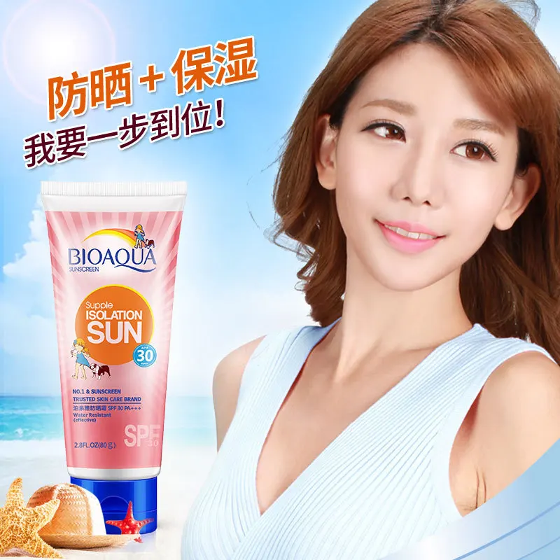 Bioaqua 2pcs Sun Cream Moisturizing UV Radiation Protection Face Sunscreen Sunblock Lotion SPF30+ | Красота и здоровье