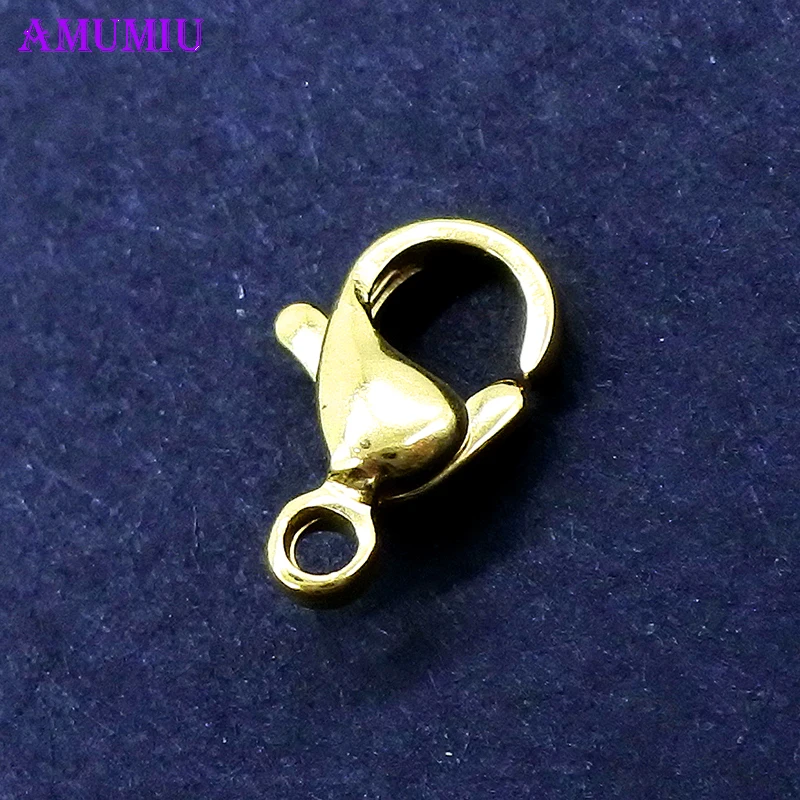 AMUMIU 100 шт золотой цвет крючок для украшений Лобстер попугай карабин застежки