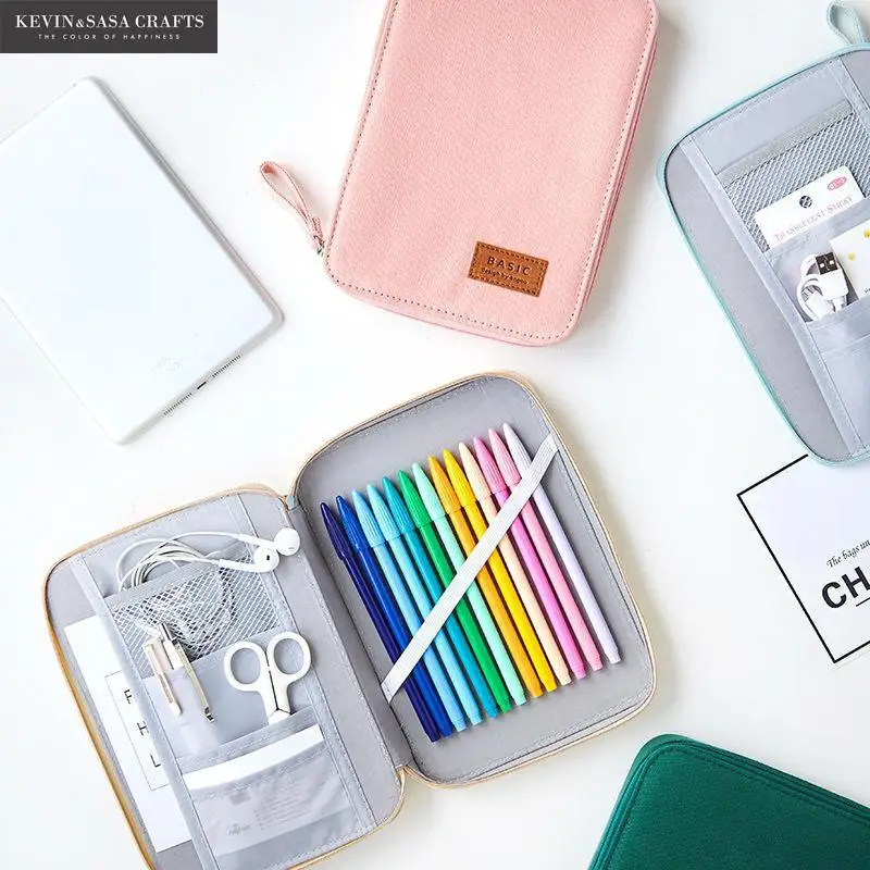 Тканевый чехол для карандашей большой вместимости качественные милые школьные
