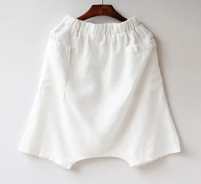 Новинка лета 2017 женские модные свободные брюки из хлопка и льна Капри