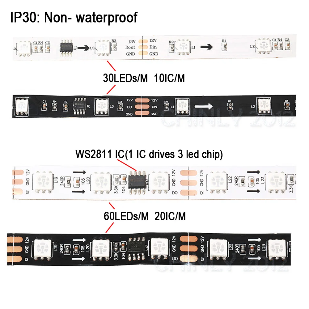 Светодиодный rgb светильник WS2811 1 м 12 в пост. Тока 30 48 60 светодиодный