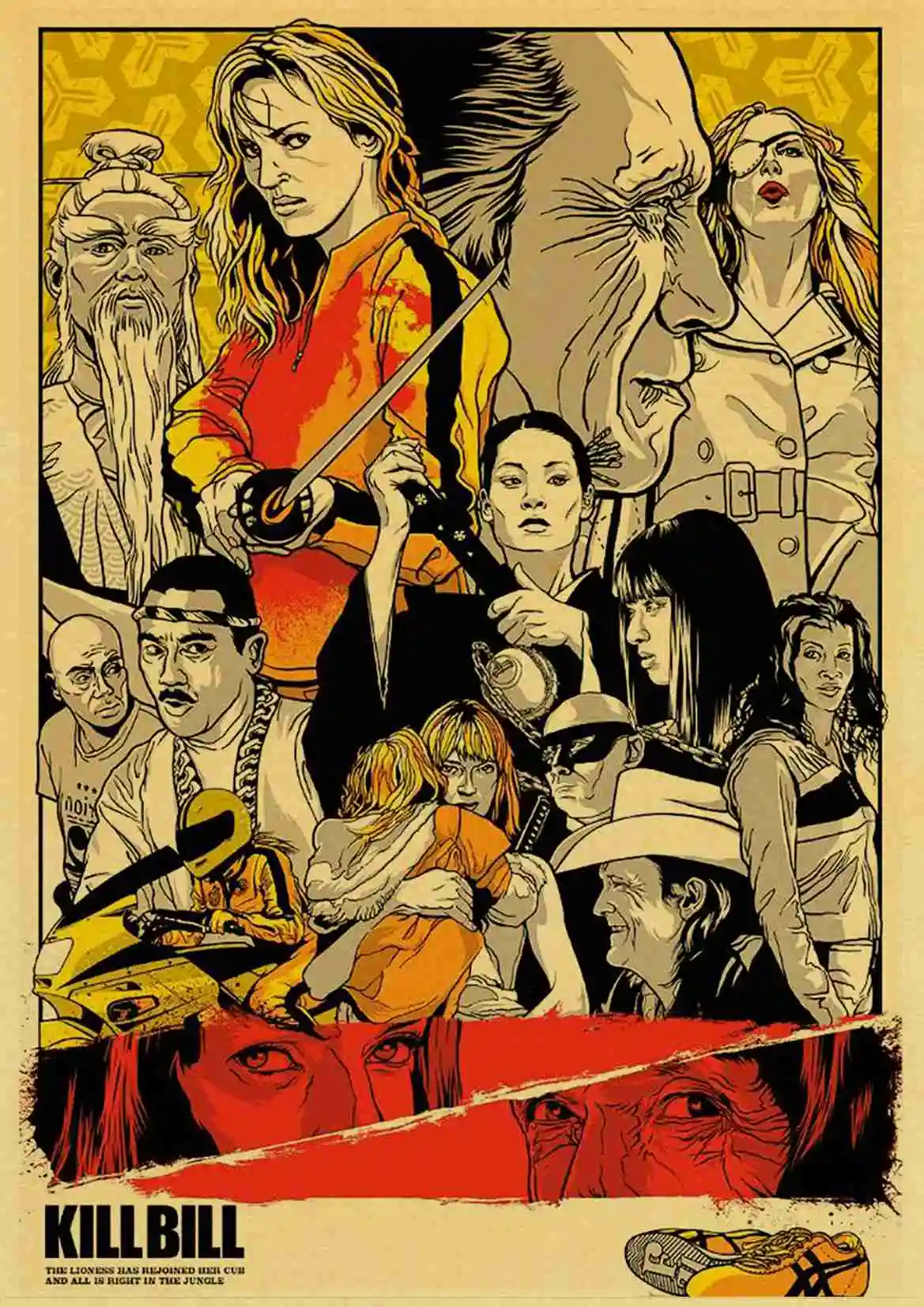 Классический постер фильмов в стиле винтаж Kill Bill/Pulp фантастика/Бэтмен/живопись Ретро плакат крафт-бумага на стену для дома и бара Декор - Цвет: E199