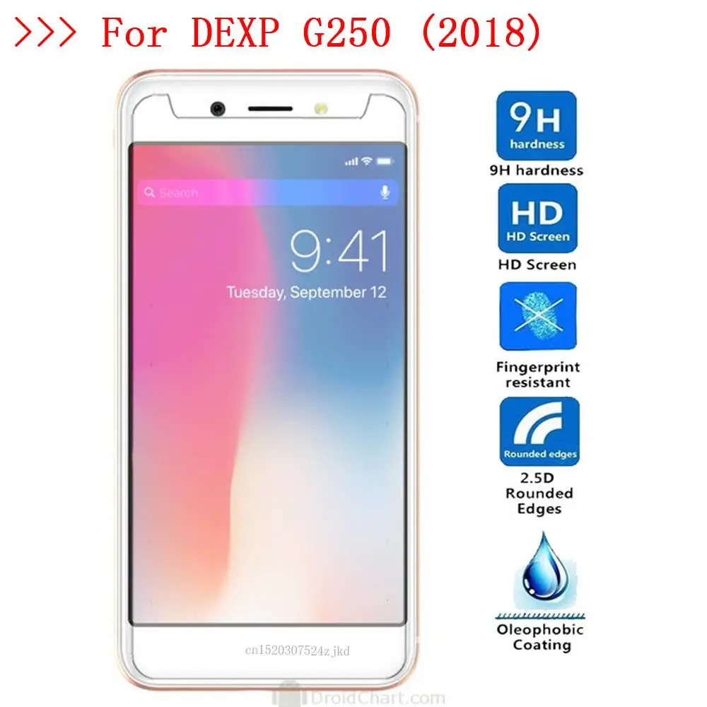 Закаленное стекло для смартфона DEXP G250 (2018) Electron 9H Взрывозащищенная защитная